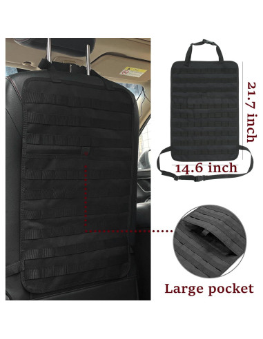 Organizador de Asiento Táctico Molle Katadem 6 Bolsas Negro
