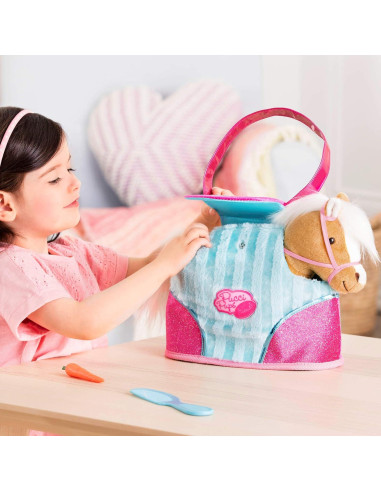 Caballo de Peluche Beige Pucci Pups con Bolsa Rosa ST8274Z