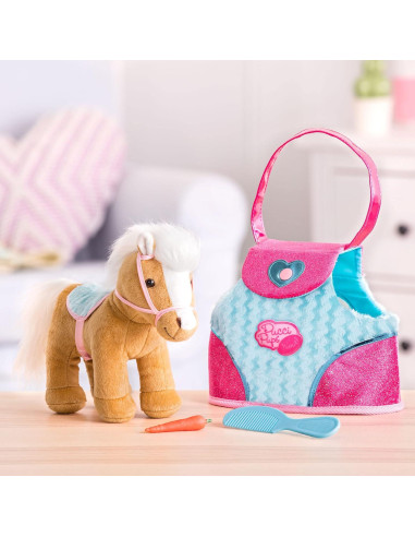 Caballo de Peluche Beige Pucci Pups con Bolsa Rosa ST8274Z