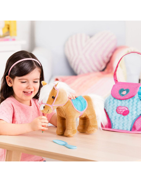 Caballo de Peluche Beige Pucci Pups con Bolsa Rosa ST8274Z Caballo de Peluche Beige Pucci Pups con Bolsa Rosa ST8274Z