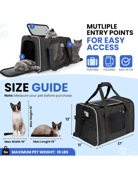 Transportín para Gatos OB-Commerce Grande con Caja de Arena Transportín para Gatos OB-Commerce Grande con Caja de Arena