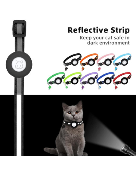 Collar para Gato SimpleThings con Soporte para Airtag Negro Collar para Gato SimpleThings con Soporte para Airtag Negro