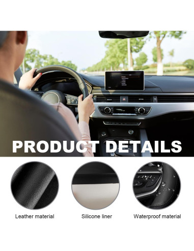 Funda de Volante Wevdn Gris Universal de Cuero Antideslizante