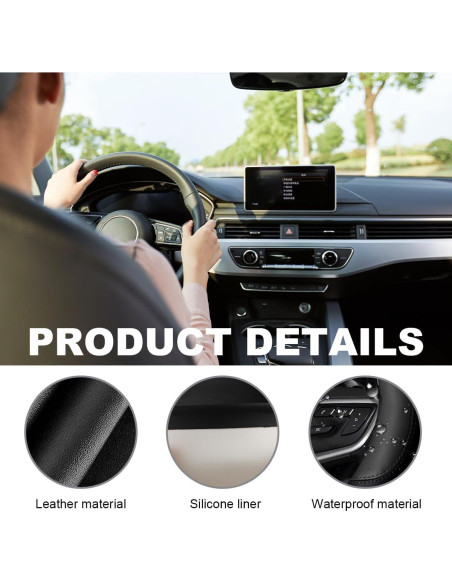 Funda de Volante Wevdn Gris Universal de Cuero Antideslizante Funda de Volante Wevdn Gris Universal de Cuero Antideslizante