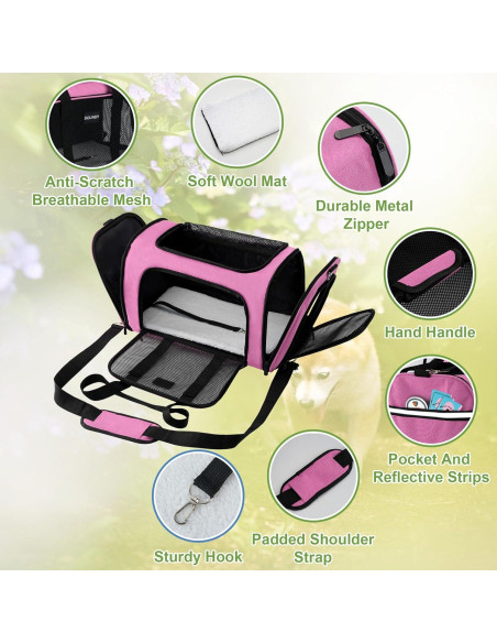 Transportín para Mascotas Soundy Mediano Rosa 6.8 kg Transportín para Mascotas Soundy Mediano Rosa 6.8 kg