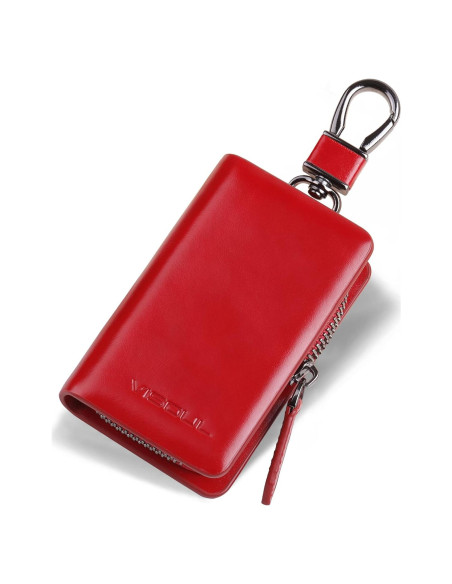 Funda de Llave de Coche de Cuero VISOUL Rojo Universal Funda de Llave de Coche de Cuero VISOUL Rojo Universal
