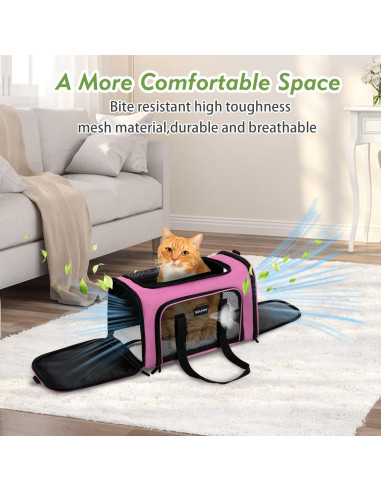 Transportín para Mascotas Soundy Mediano Rosa 6.8 kg
