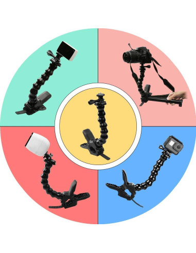 Soporte Flex Clamp Suptig para GoPro y Cámaras de Acción
