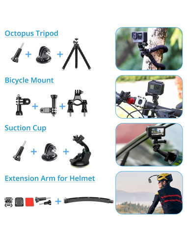 Kit de Accesorios Lifelimit 62 en 1 para Cámaras de Acción