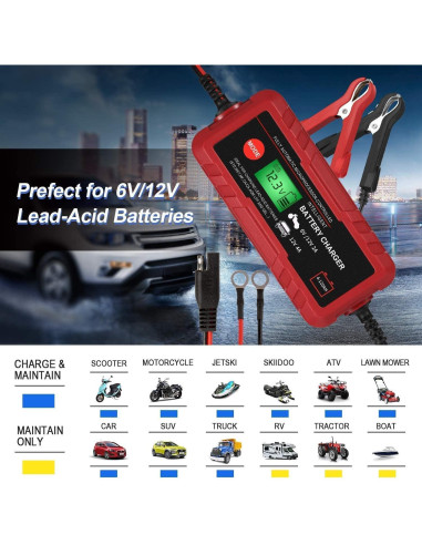 Cargador de Batería Inteligente Adakiit 4A 6V 12V Automático