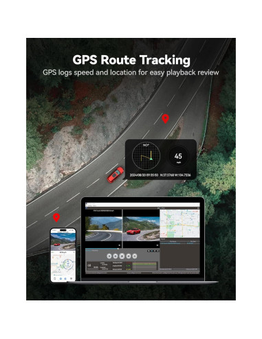 Cámara de Salpicadero REDTIGER F7N Touch 4K Doble, GPS, WiFi