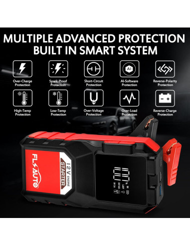 Arrancador de Batería Portátil FlyAuto 3000A 12V con USB