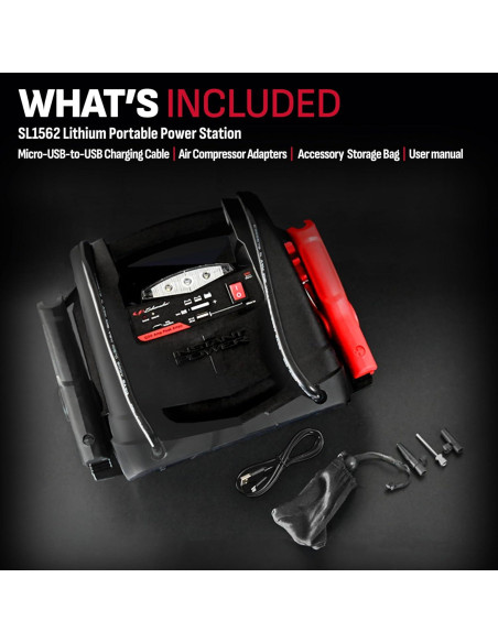 Arrancador de Salto Schumacher SL1562 1200A 12V 4-en-1 Arrancador de Salto Schumacher SL1562 1200A 12V 4-en-1