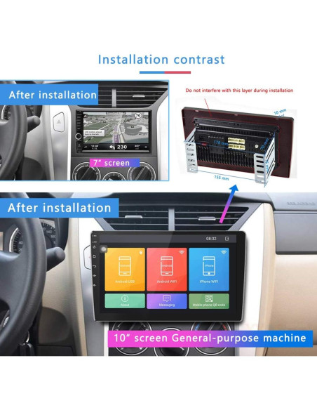Estéreo de Coche 2 Din WEPECULIOR 10 Pulgadas Android 8.1 GPS Estéreo de Coche 2 Din WEPECULIOR 10 Pulgadas Android 8.1 GPS