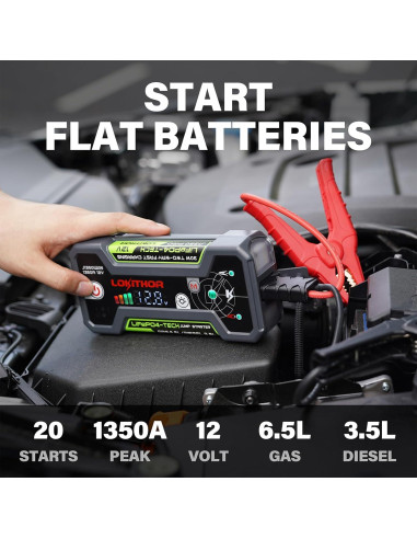 Arrancador de Salto LOKITHOR J1350PRO 1350A LiFePO4 Portátil