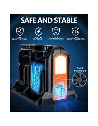 Inversor de Potencia 350W Black+Decker 20V 4 Puertos USB
