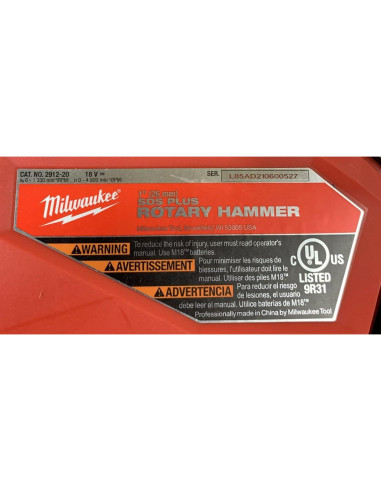Martillo Rotativo Milwaukee M18 Fuel 18V 1" SDS Plus