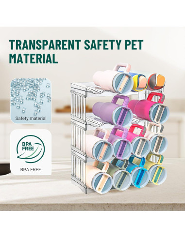 Organizador de Botellas Bobomoment 16 Tazas 40 oz Apilable