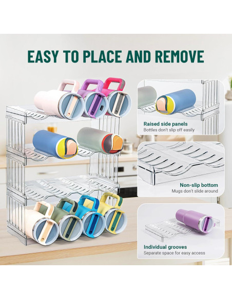 Organizador de Botellas Bobomoment 16 Tazas 40 oz Apilable Organizador de Botellas Bobomoment 16 Tazas 40 oz Apilable