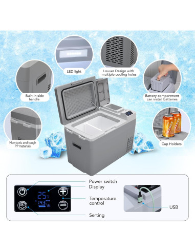 GAOMON Enfriador Eléctrico 32QT - Nevera Portátil 30L