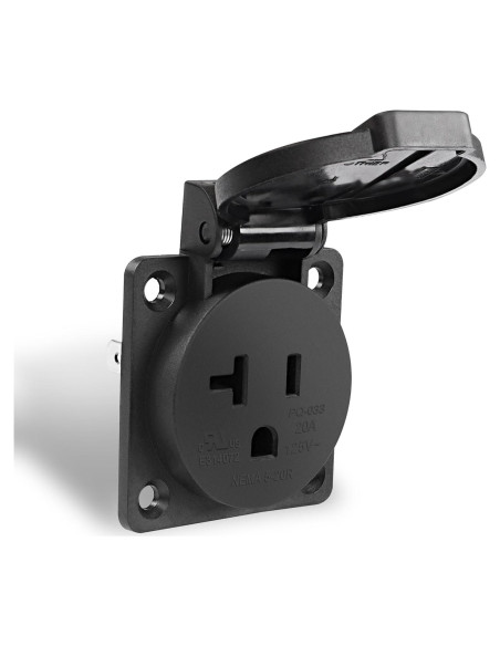 Salida AC Flangeada MEIRIYFA NEMA 5-20R 20A 125V Impermeable Salida AC Flangeada MEIRIYFA NEMA 5-20R 20A 125V Impermeable