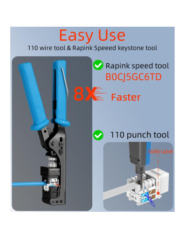 Jack Keystone RJ45 Cat6 10G Rapink 25 Paquete Azul
