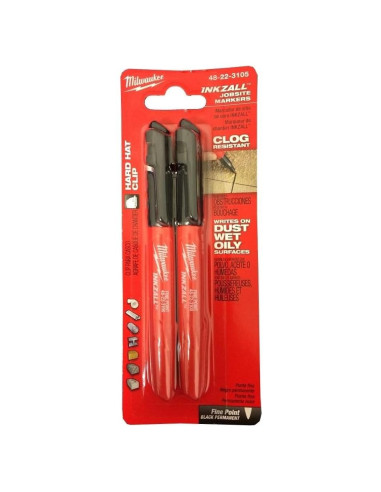 Marcador Punta Fina Negro Milwaukee 48-22-3105 - 2 Unidades