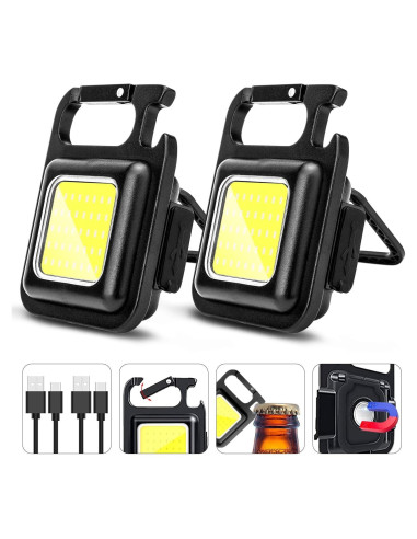 Linterna de Trabajo MAKDAK 2Pcs 800 Lúmenes Recargable