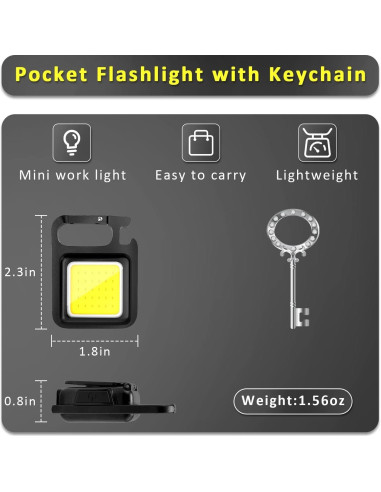 Linterna de Trabajo MAKDAK 2Pcs 800 Lúmenes Recargable