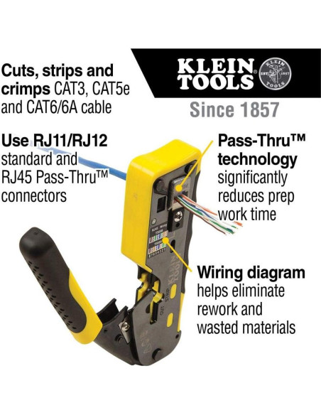Crimpadora Modular Klein Tools VDV226-110 + Probador LAN VDV526-100 Crimpadora Modular Klein Tools VDV226-110 + Probador LAN VDV526-100