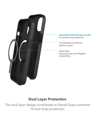 Funda ZAGG Denali Snap para iPhone 15 - Protección 5m, Morado