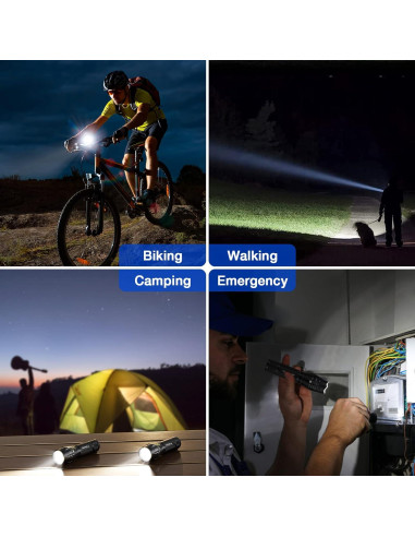 Linterna Táctica RECHOO S1500 Paquete de 4 LED Impermeable