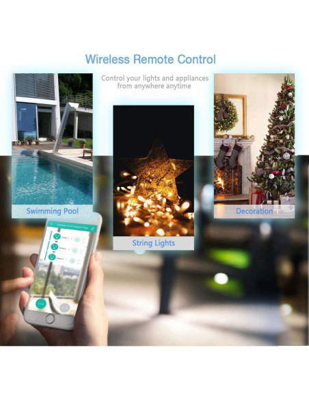 Enchufe Inteligente TESSAN IP44 3 Tomas Control WiFi Enchufe Inteligente TESSAN IP44 3 Tomas Control WiFi