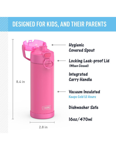 Botella Térmica Thermos 473ml Acero Inoxidable Rosa Botella Térmica Thermos 473ml Acero Inoxidable Rosa