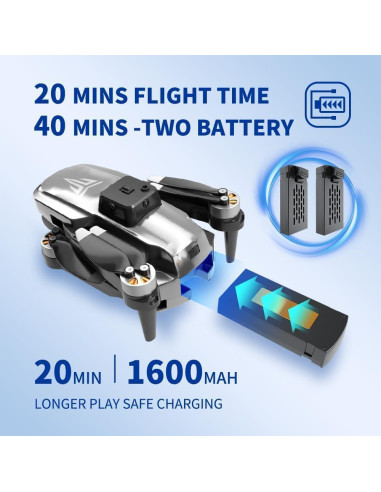 Drone TizzyToy BL01 4K Plegable con Cámara y 40 min Batería