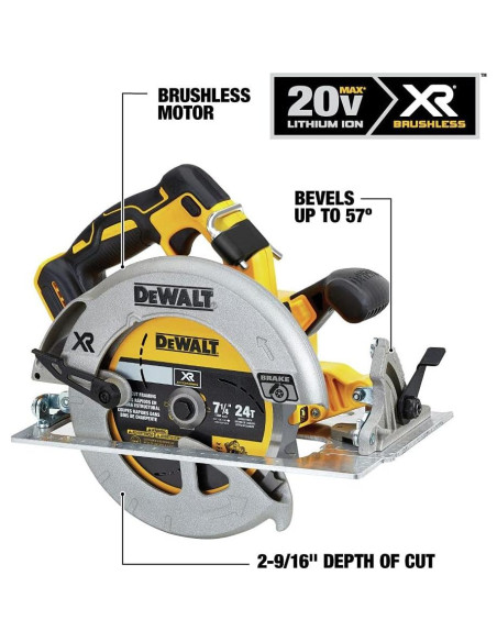 Sierra Circular Inalámbrica DEWALT 20V 7-1/4" Freno DCS570B Sierra Circular Inalámbrica DEWALT 20V 7-1/4" Freno DCS570B