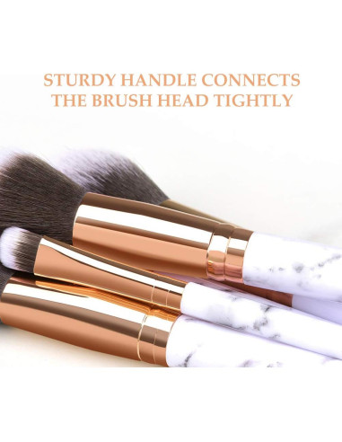 Juego de Brochas de Maquillaje HEYMKGO 10PCS + 2 Esponjas Puff