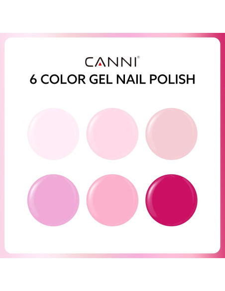 Set de Esmalte de Uñas en Gel CANNI 6 Piezas Rosa Claro Set de Esmalte de Uñas en Gel CANNI 6 Piezas Rosa Claro