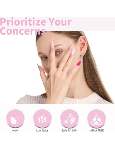 Set de Esmalte de Uñas en Gel CANNI 6 Piezas Rosa Claro