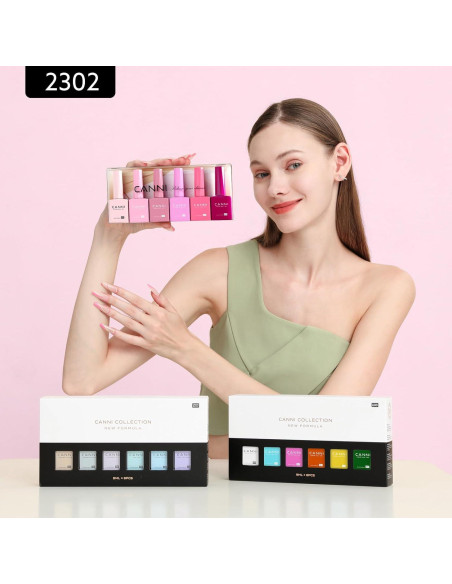 Set de Esmalte de Uñas en Gel CANNI 6 Piezas Rosa Claro Set de Esmalte de Uñas en Gel CANNI 6 Piezas Rosa Claro