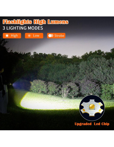 Paquete de 3 Linternas LED Recargables Rufykiri 10h 13cm