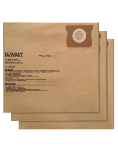 Bolsa de Filtro Desechable DeWALT 6-10 Galones - 3 Pzas