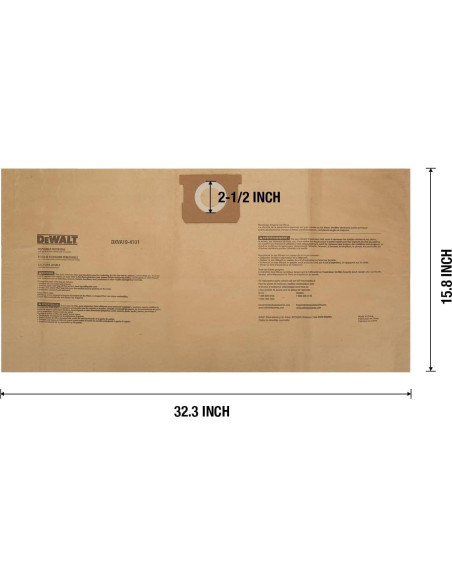 Bolsa de Filtro Desechable DeWALT 6-10 Galones - 3 Pzas Bolsa de Filtro Desechable DeWALT 6-10 Galones - 3 Pzas