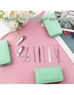 Kit de Manicura Terdey 8 en 1 Acero Inoxidable Verde 12 Pzas 2