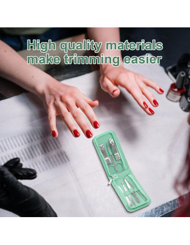 Kit de Manicura Terdey 8 en 1 Acero Inoxidable Verde 12 Pzas