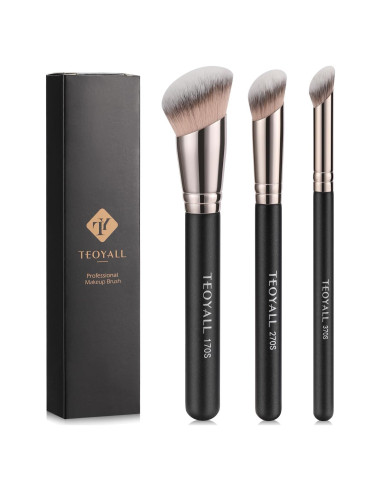 Juego de Brochas de Maquillaje TEOYALL 3PCS Anguladas
