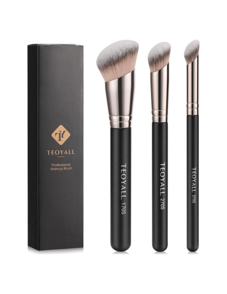 Juego de Brochas de Maquillaje TEOYALL 3PCS Anguladas Juego de Brochas de Maquillaje TEOYALL 3PCS Anguladas