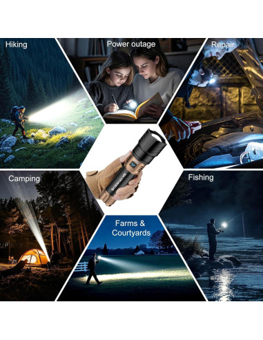 Linterna LED Recargable SKYFIRE 1500000lm Impermeable