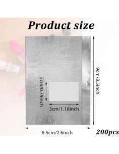 Papel de Aluminio para Quitar Esmalte Giantree 200 Pcs 2