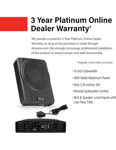 BOSS BASS10 Subwoofer Amplificado 10" Perfil Bajo Automóvil